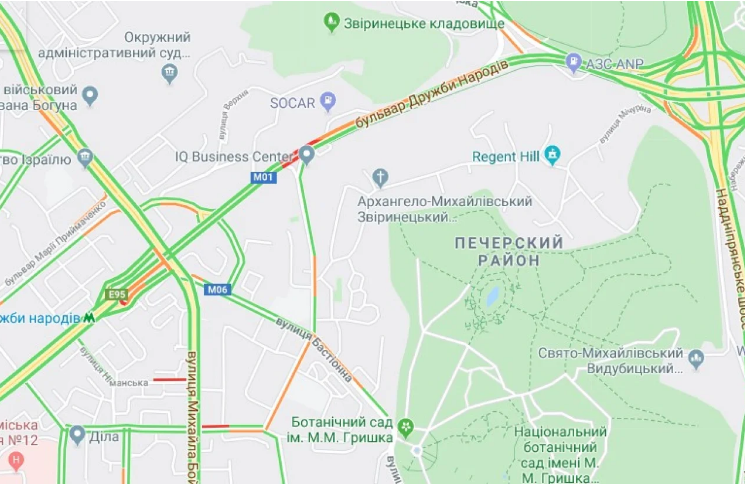 Прорив на Либідській викликав числені затори в столиці (карта транспортного колапсу) Screenshot_3-1 Прорив на Либідській викликав числені затори в столиці (карта транспортного колапсу)